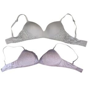 NWOT Lavender Wireless Bra XL + Lt Blue Bra 38dd